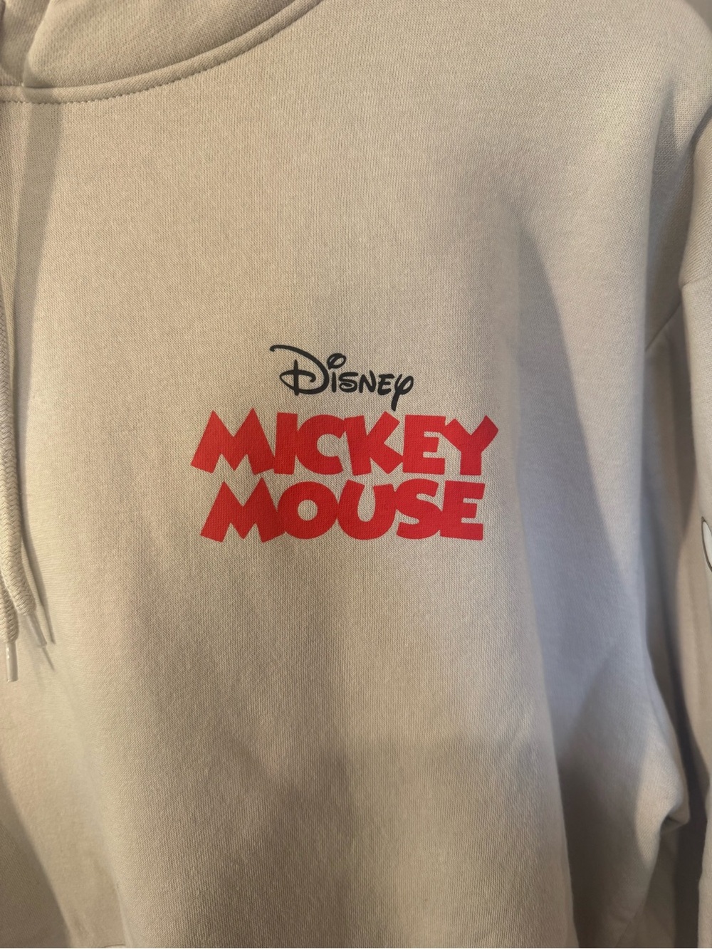 Disney Cream Mickey Mouse Graphic Hoodie for Men - Picture 4 of 7